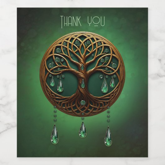 Stilisierter Baum Weinetikett (Einzelnes Label)