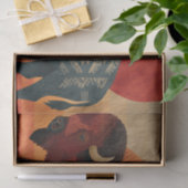Stilisierter Bison mit indianischen Mustern Seidenpapier (Geschenk)