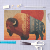Stilisierter Bison mit indianischen Mustern Seidenpapier (Handwerk)
