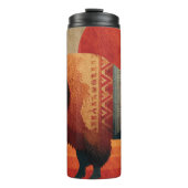 Stilisierter Bison mit Native-American-Mustern Thermosbecher (Vorderseite)