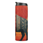 Stilisierter Bison mit Native-American-Mustern Thermosbecher (Nach rechts gedreht)