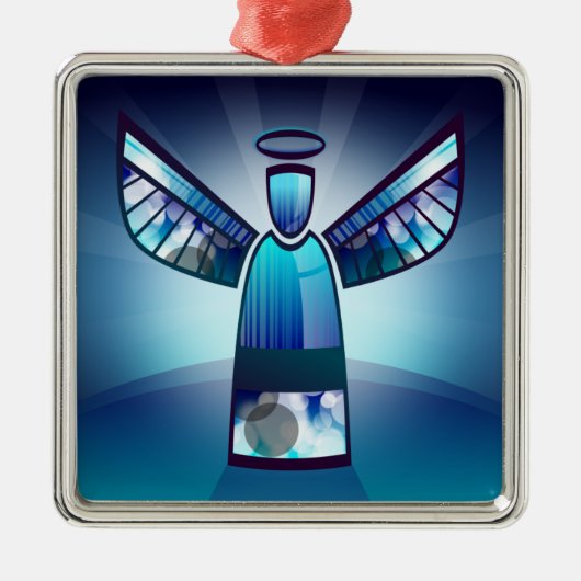 Stilisierter blauer Engel Ornament Aus Metall (Vorne)