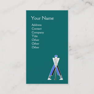 STILISIERTER BLauer GOLFER, GOLFINSTRUKTOR MONOGRA Visitenkarte