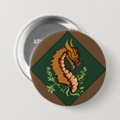 Stilisierter brauner Drache Button (Vorne & Hinten)