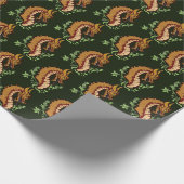 Stilisierter brauner Drache Geschenkpapier (Ecke)