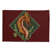 Stilisierter brauner Drache Kissenbezug (Rückseite)