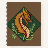 Stilisierter brauner Drache Notizblock (Vorderseite)