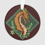 Stilisierter brauner Drache Ornament (Vorderseite)