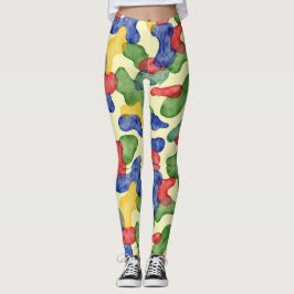 Stilisierter Cartoon Camouflage Pattern Leggings