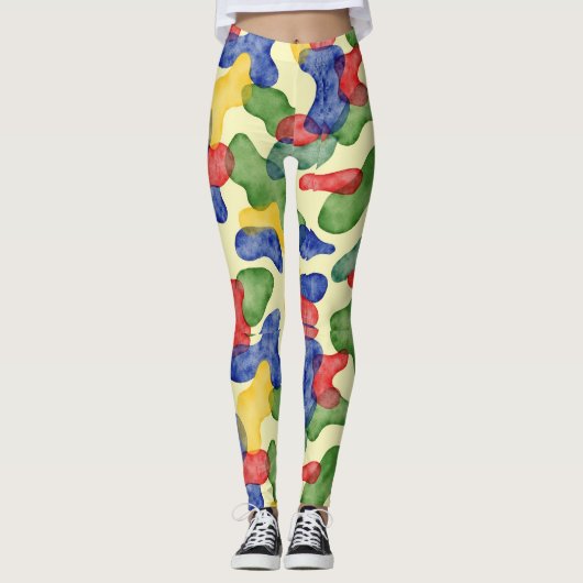 Stilisierter Cartoon Camouflage Pattern Leggings (Vorderseite)