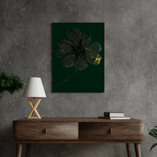 Stilisierter Charme | Vierblattklee (28 cm x 36 cm Leinwanddruck