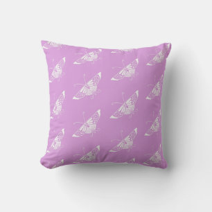 Stilisierter Deco-Schmetterling - helles Orchideen Kissen