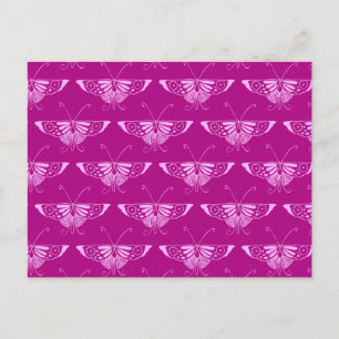 Stilisierter Deco-Schmetterling - magenta und rosa Postkarte