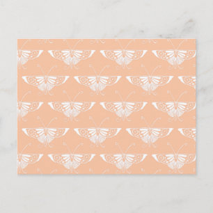 Stilisierter Deco-Schmetterling - sanftes Pfirsich Postkarte