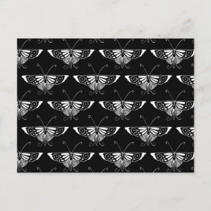 Stilisierter Deco-Schmetterling - schwarz und weiß Postkarte