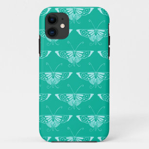 Stilisierter Deco-Schmetterling - Türkis und Aquam Case-Mate iPhone Hülle