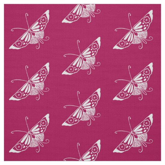 Stilisierter Deko Butterfly, Magenta Stoff (Muster)