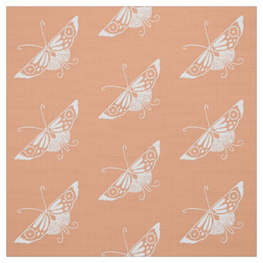Stilisierter Deko Butterfly, Pastel Peach Stoff (Muster)
