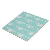 Stilisierter Deko-Schmetterling - eisblau Fliese (Seite)