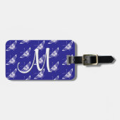 Stilisierter Deko-Schmetterling - Kobaltblau Gepäckanhänger (Vorderseite horizontal)