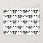 Stilisierter Deko-Schmetterling - weiß und schwarz Postkarte (Vorderseite)