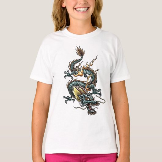 Stilisierter Drache 07 T-Shirt (Vorderseite)