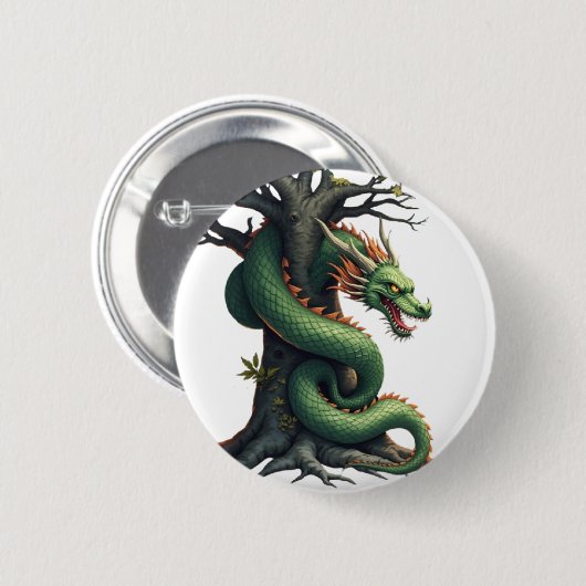 Stilisierter Drache Button (Vorne & Hinten)