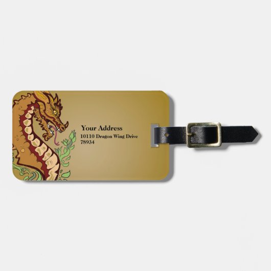 Stilisierter Drache Gepäckanhänger (Vorderseite horizontal)