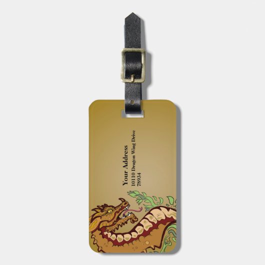 Stilisierter Drache Gepäckanhänger (Vorderseite vertikal)