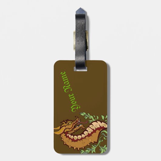Stilisierter Drache Gepäckanhänger (Rückseite vertikal)