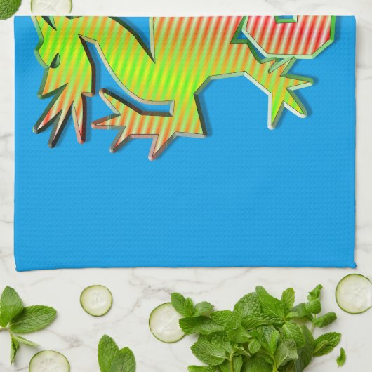 Stilisierter Drache Geschirrtuch (Gefaltet)