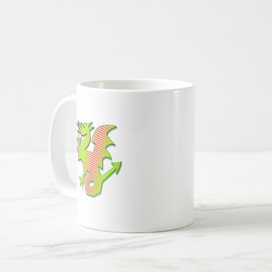 Stilisierter Drache Kaffeetasse (Vorderseite Links)