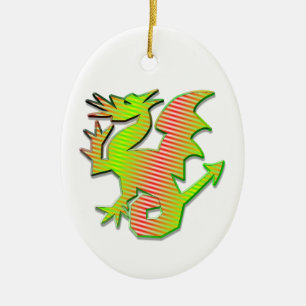 Stilisierter Drache Keramikornament