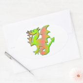Stilisierter Drache Ovaler Aufkleber (Umschlag)