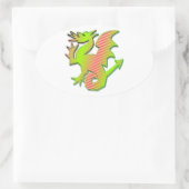 Stilisierter Drache Ovaler Aufkleber (Tasche)