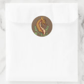 Stilisierter Drache Runder Aufkleber (Tasche)