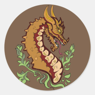 Stilisierter Drache Runder Aufkleber