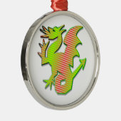 Stilisierter Drache Silbernes Ornament (Rechts)