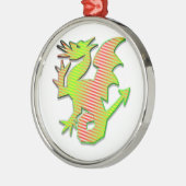Stilisierter Drache Silbernes Ornament (Links)