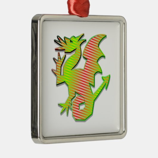 Stilisierter Drache Silbernes Ornament (Rechts)