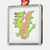Stilisierter Drache Silbernes Ornament (Links)