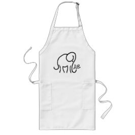 Stilisierter Elefant mit dem Monogramm Lange Schürze