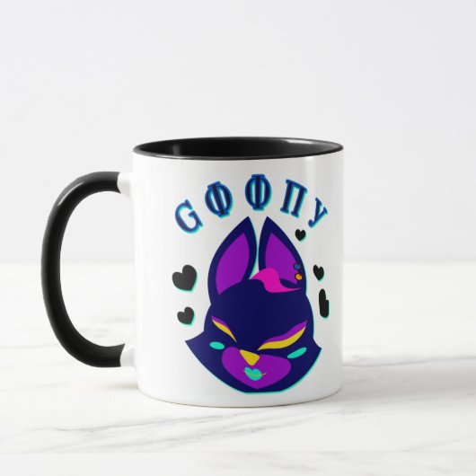 stilisierter Fuchs-Katze-Hybrid Tasse (Links)
