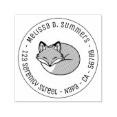 Stilisierter geätzter schlafender Fuchs runde Adre Permastempel (Design)