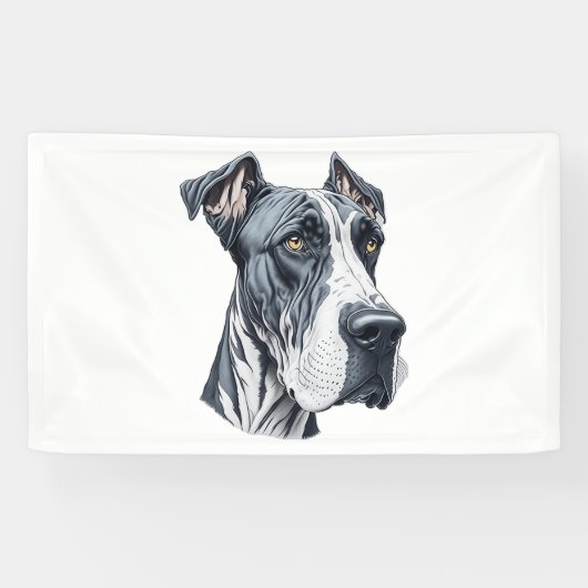 Stilisierter Großer Dane Head Banner (Horizontal)