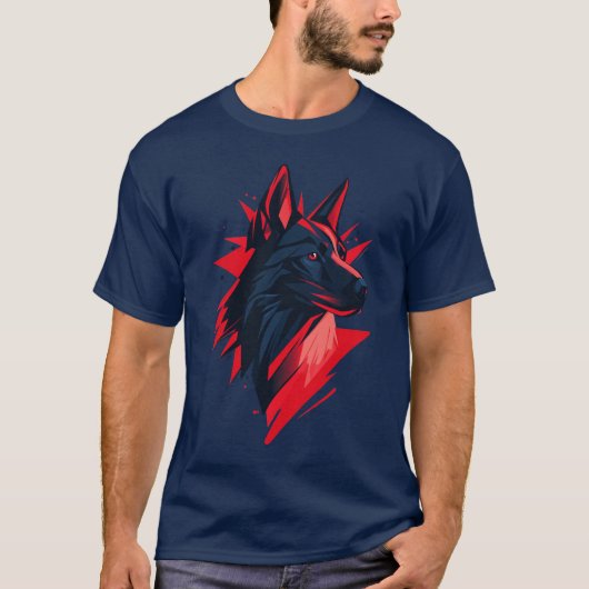 Stilisierter Hundekopf T-Shirt (Vorderseite)