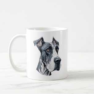 Stilisierter Kopf einer Dänischen Dogge Kaffeetasse