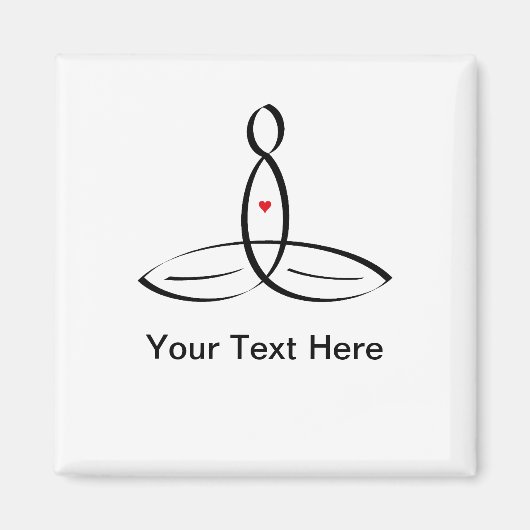 Stilisierter Mediator mit anpassbarem Text Magnet (Vorne)