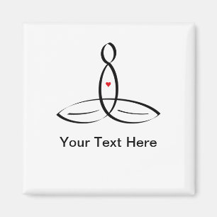 Stilisierter Meditator mit kundengerechtem Text Magnet