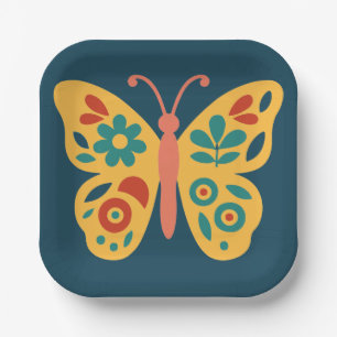 Stilisierter, naturinspirierter Schmetterling mit  Pappteller